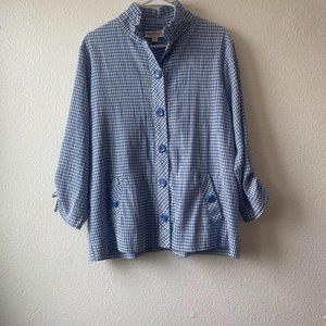 Norm Thompson Blue checkered shirt Jacket